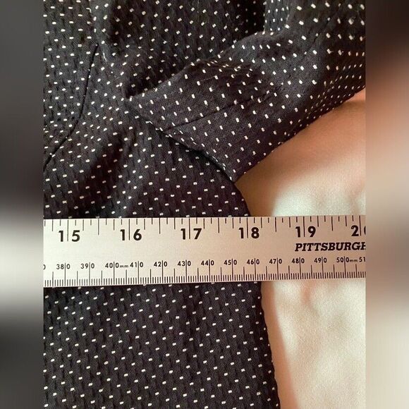 Anne Klein Jacket Women’s 6 Petite Black Blazer Jacket White Swiss Dots Stretch - Picture 3 of 6